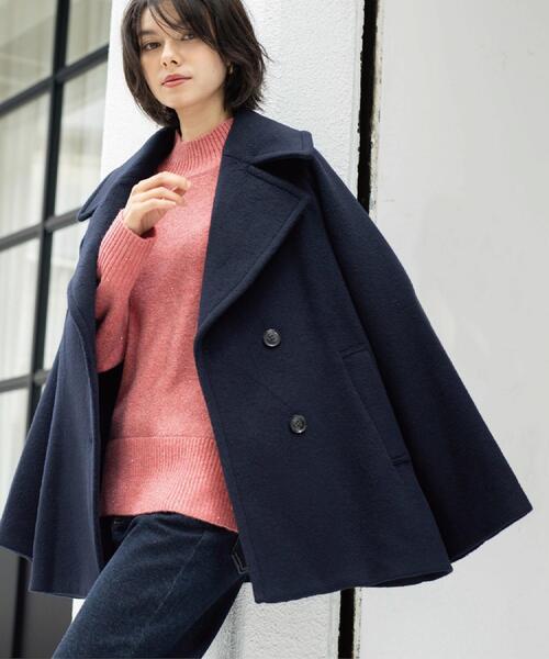 OPAQUE.CLIP（オペークドットクリップ）の「カシミヤブレンドウールミドルピーコート（ピーコート・レディース・ベージュ/ネイビー/オフホワイト・36/38/40/42）」の9枚目の写真