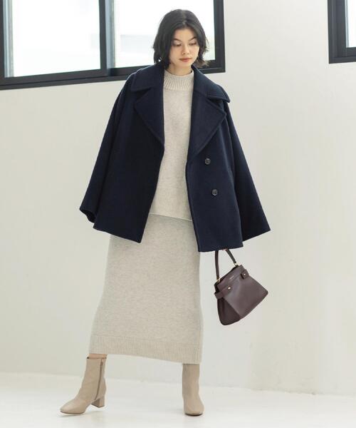OPAQUE.CLIP（オペークドットクリップ）の「カシミヤブレンドウールミドルピーコート（ピーコート・レディース・ベージュ/ネイビー/オフホワイト・36/38/40/42）」の10枚目の写真