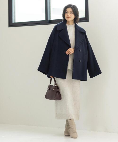 OPAQUE.CLIP（オペークドットクリップ）の「カシミヤブレンドウールミドルピーコート（ピーコート・レディース・ベージュ/ネイビー/オフホワイト・36/38/40/42）」の11枚目の写真