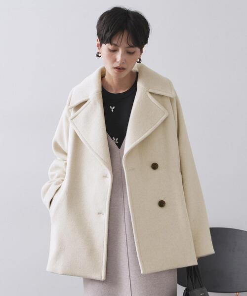 OPAQUE.CLIP（オペークドットクリップ）の「カシミヤブレンドウールミドルピーコート（ピーコート・レディース・ベージュ/ネイビー/オフホワイト・36/38/40/42）」の12枚目の写真