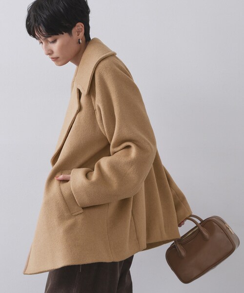 OPAQUE.CLIP（オペークドットクリップ）の「カシミヤブレンドウールミドルピーコート（ピーコート・レディース・ベージュ/ネイビー/オフホワイト・36/38/40/42）」の19枚目の写真