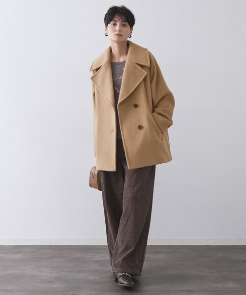 OPAQUE.CLIP（オペークドットクリップ）の「カシミヤブレンドウールミドルピーコート（ピーコート・レディース・ベージュ/ネイビー/オフホワイト・36/38/40/42）」の20枚目の写真