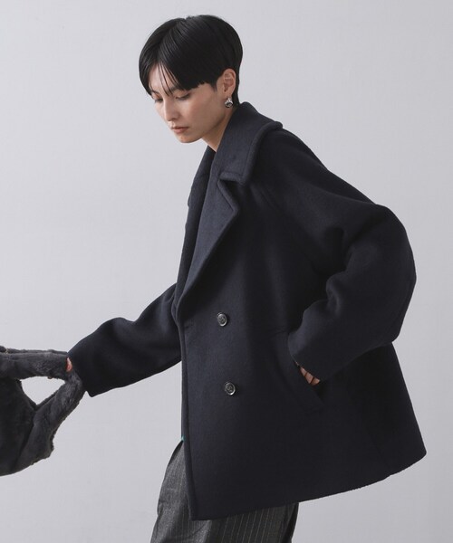 カシミヤブレンドウールミドルピーコート（ピーコート）｜OPAQUE.CLIP