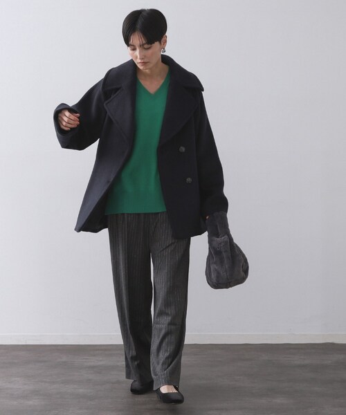 OPAQUE.CLIP（オペークドットクリップ）の「カシミヤブレンドウールミドルピーコート（ピーコート・レディース・ベージュ/ネイビー/オフホワイト・36/38/40/42）」の22枚目の写真