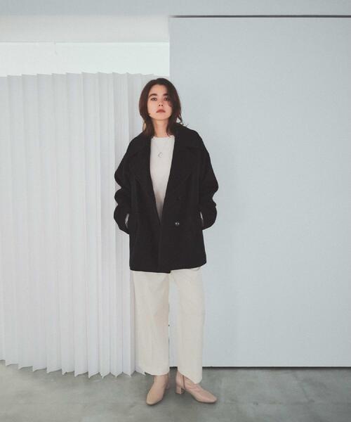 カシミヤブレンドウールミドルピーコート（ピーコート）｜OPAQUE.CLIP