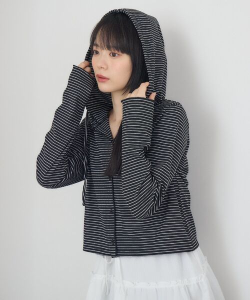 RETRO GIRL（レトロガール）の「フード付CTカーデ（カーディガン/ボレロ・レディース・ホワイト系その他/ナチュラル/ブラック系その他3/ライトグレー・FREE）」の12枚目の写真