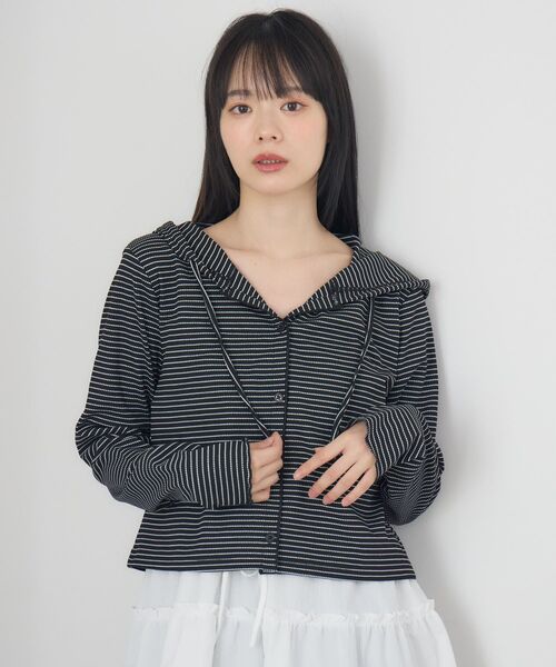 RETRO GIRL（レトロガール）の「フード付CTカーデ（カーディガン/ボレロ・レディース・ホワイト系その他/ナチュラル/ブラック系その他3/ライトグレー・FREE）」の17枚目の写真