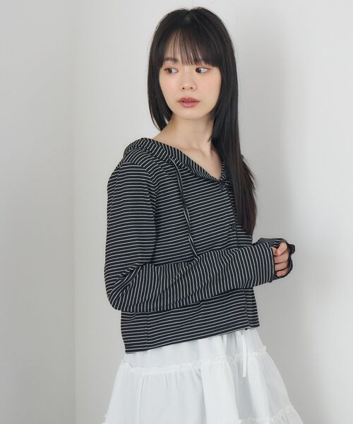 RETRO GIRL（レトロガール）の「フード付CTカーデ（カーディガン/ボレロ・レディース・ホワイト系その他/ナチュラル/ブラック系その他3/ライトグレー・FREE）」の18枚目の写真