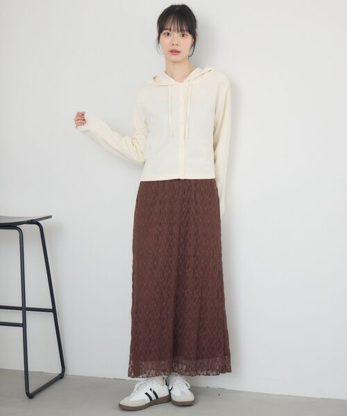 RETRO GIRL（レトロガール）の「フード付CTカーデ（カーディガン/ボレロ・レディース・ホワイト系その他/ナチュラル/ブラック系その他3/ライトグレー・FREE）」の21枚目の写真