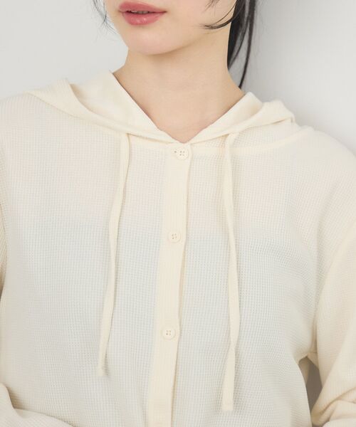 RETRO GIRL（レトロガール）の「フード付CTカーデ（カーディガン/ボレロ・レディース・ホワイト系その他/ナチュラル/ブラック系その他3/ライトグレー・FREE）」の6枚目の写真