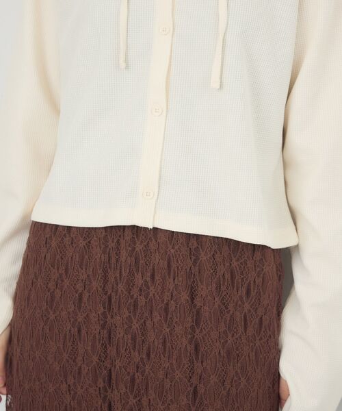 RETRO GIRL（レトロガール）の「フード付CTカーデ（カーディガン/ボレロ・レディース・ホワイト系その他/ナチュラル/ブラック系その他3/ライトグレー・FREE）」の9枚目の写真