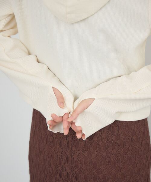 RETRO GIRL（レトロガール）の「フード付CTカーデ（カーディガン/ボレロ・レディース・ホワイト系その他/ナチュラル/ブラック系その他3/ライトグレー・FREE）」の11枚目の写真