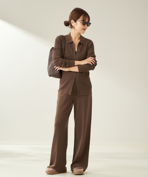 plage(プラージュ)の「Center Crease Knit パンツ(その他パンツ・レディース・ブラウン/オリーブ・38/36)」の3枚目の写真