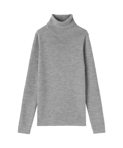 クレージュ●美品♪刺繍入りケーブル編み切り替えタートルネックウールニット/y2k クレージュ○美品♪刺繍入りケーブル編み切り替えタートルネックウール