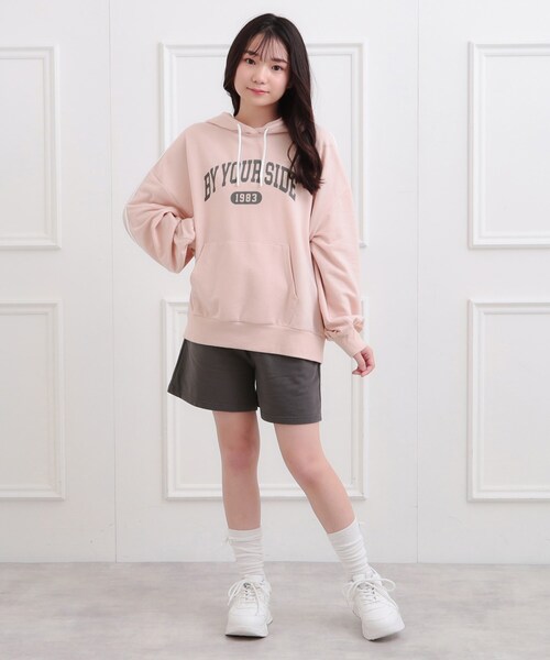 【新品未使用】プリンパーカ&ショートパンツセット レディースフリーサイズ 袖ラインパーカ＋ショートパンツセット（セットアップ）｜PINK