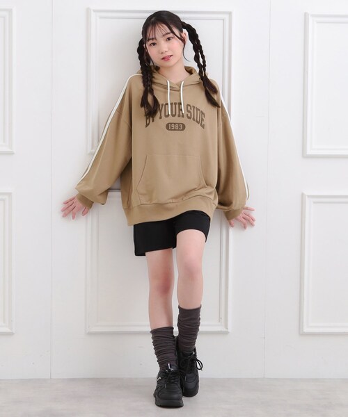 袖ラインパーカ＋ショートパンツセット（セットアップ）｜PINK-latte