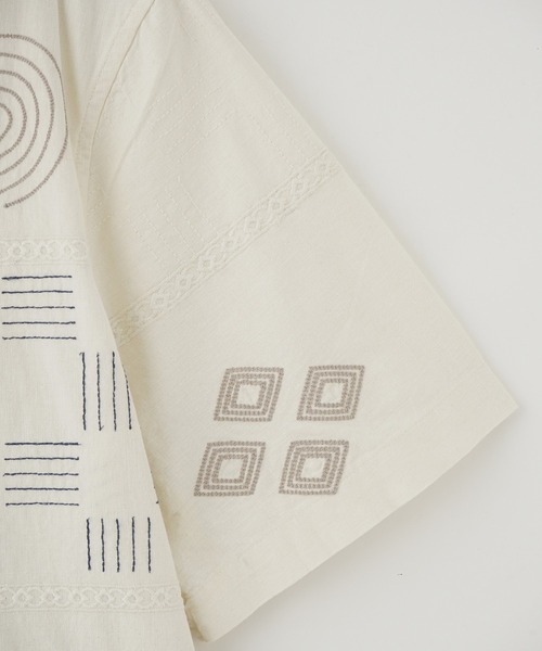 styles(スタイルス)の「WAX LONDON DIDCOT DOODLE EMBROIDERY SS25-SSS-DID-BRX-ECM(シャツ/ブラウス・メンズ・オフホワイト・M)」の5枚目の写真