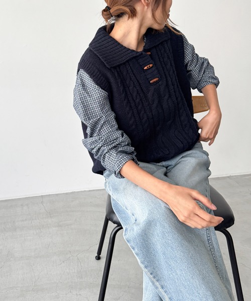 El mar ケーブルニットベスト（ベスト）｜CANAL JEAN（キャナル