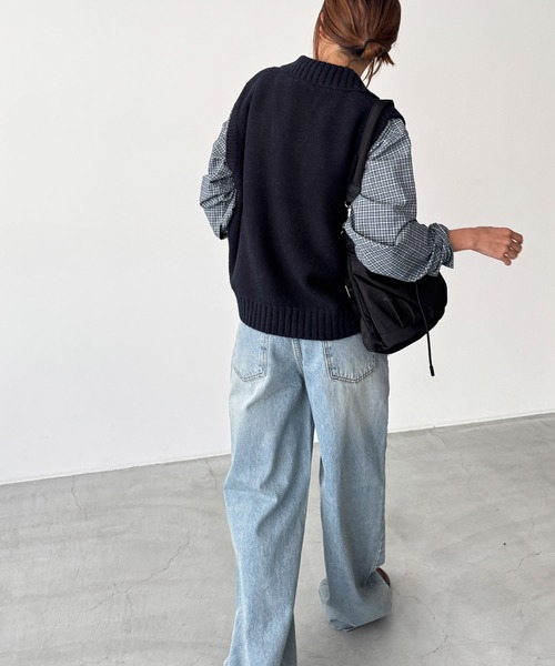 CANAL JEAN(キャナルジーン)の「El mar ケーブルニットベスト(ベスト・レディース・グレー/アイボリー/ネイビー・ONE SIZE)」の5枚目の写真