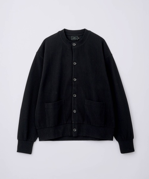 SLICK（スリック）の「【SLICK/スリック】Pleats Knit Crew Neck Cardigan/プリーツニットクルーネックカーディガン（カーディガン/ボレロ・メンズ・チャコールグレー/ブラック/ベージュ・3/2/1）」の4枚目の写真