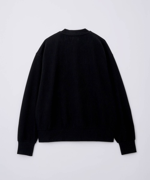 SLICK（スリック）の「【SLICK/スリック】Pleats Knit Crew Neck Cardigan/プリーツニットクルーネックカーディガン（カーディガン/ボレロ・メンズ・チャコールグレー/ブラック/ベージュ・3/2/1）」の5枚目の写真