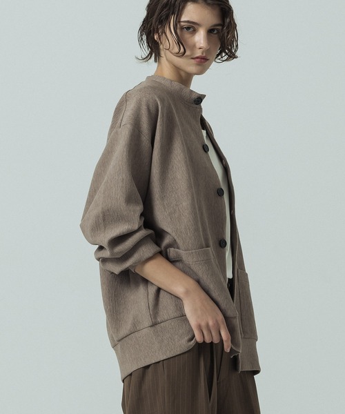 SLICK（スリック）の「【SLICK/スリック】Pleats Knit Crew Neck Cardigan/プリーツニットクルーネックカーディガン（カーディガン/ボレロ・メンズ・チャコールグレー/ブラック/ベージュ・3/2/1）」の21枚目の写真