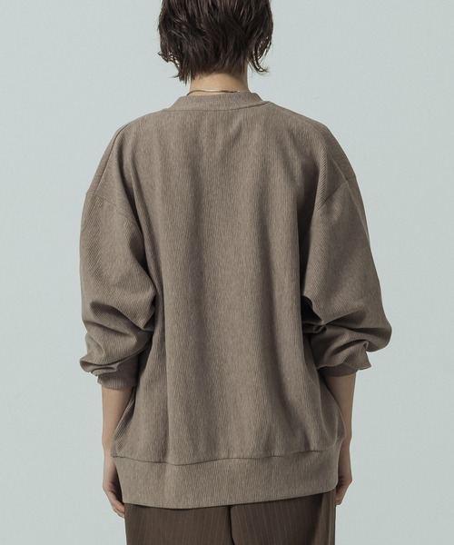 SLICK（スリック）の「【SLICK/スリック】Pleats Knit Crew Neck Cardigan/プリーツニットクルーネックカーディガン（カーディガン/ボレロ・メンズ・チャコールグレー/ブラック/ベージュ・3/2/1）」の22枚目の写真