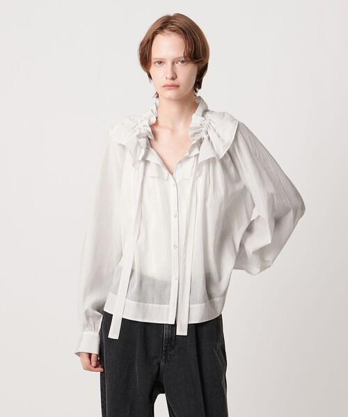 AEWEN MATOPH＞ギャザーリボンブラウス ‐ ウォッシャブル ‐（シャツ