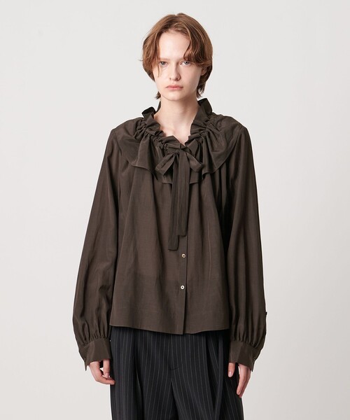 AEWEN MATOPH＞ギャザーリボンブラウス ‐ ウォッシャブル ‐（シャツ