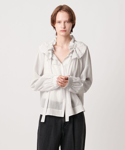 AEWEN MATOPH＞ギャザーリボンブラウス ‐ ウォッシャブル ‐（シャツ