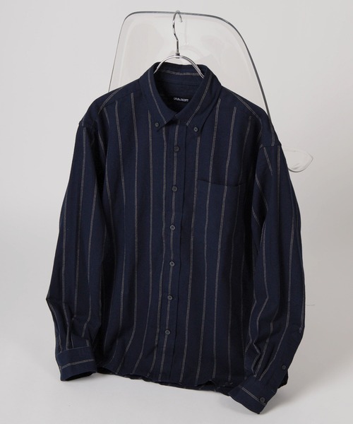 LYLE&SCOTT（ライルアンドスコット）の「【71】【LYLE & SCOTT/ライル&スコット】チェック／ストライプ オックスピーチシャツ（シャツ/ブラウス・メンズ・ダークネイビー/ワイン/ベージュ/ネイビー・XL/L/M）」の3枚目の写真