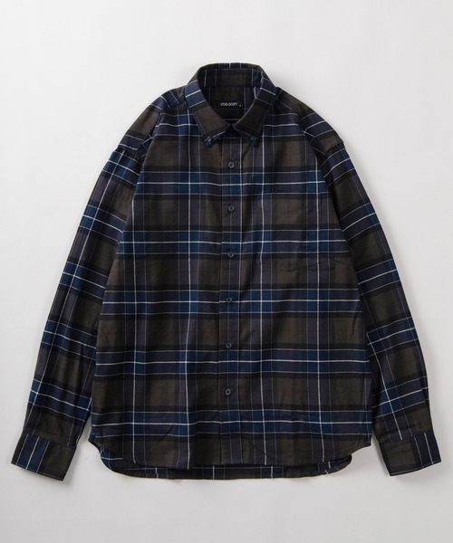 LYLE&SCOTT（ライルアンドスコット）の「【71】【LYLE & SCOTT/ライル&スコット】チェック／ストライプ オックスピーチシャツ（シャツ/ブラウス・メンズ・ダークネイビー/ワイン/ベージュ/ネイビー・XL/L/M）」の5枚目の写真