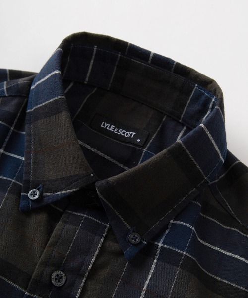 LYLE&SCOTT（ライルアンドスコット）の「【71】【LYLE & SCOTT/ライル&スコット】チェック／ストライプ オックスピーチシャツ（シャツ/ブラウス・メンズ・ダークネイビー/ワイン/ベージュ/ネイビー・XL/L/M）」の7枚目の写真