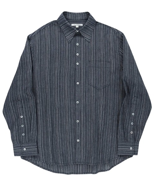 SLOWACID（スローアシッド）の「【UNISEX】SLOW ACID／ストライプBUTTONシャツ（シャツ/ブラウス・レディース・ネイビー/ライトブルー・SMALL/MEDIUM）」の15枚目の写真