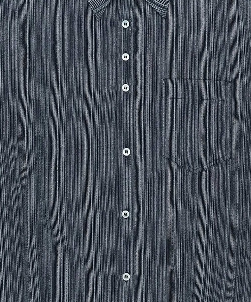 SLOWACID（スローアシッド）の「【UNISEX】SLOW ACID／ストライプBUTTONシャツ（シャツ/ブラウス・レディース・ネイビー/ライトブルー・SMALL/MEDIUM）」の9枚目の写真