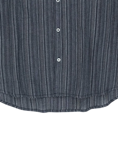 SLOWACID（スローアシッド）の「【UNISEX】SLOW ACID／ストライプBUTTONシャツ（シャツ/ブラウス・レディース・ネイビー/ライトブルー・SMALL/MEDIUM）」の6枚目の写真