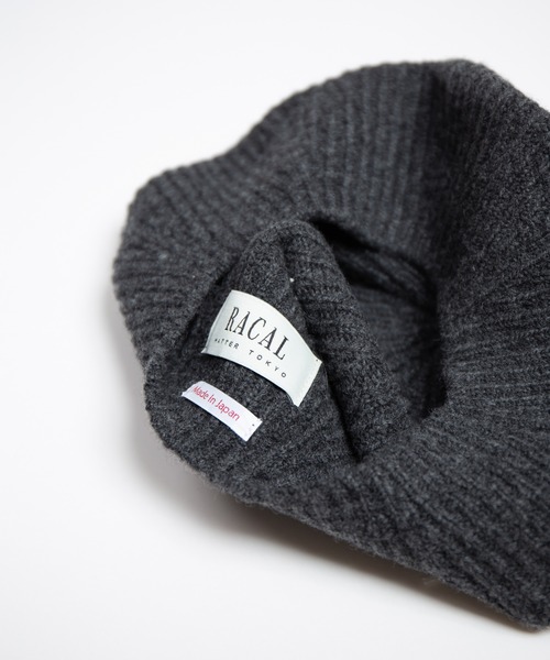RACAL（ラカル）の「Cashmere Blend H.G Knit Beret / カシミヤ混ウール　ホールガーメントニットベレー（ニットキャップ/ビーニー・メンズ・オフホワイト/グレー/ブラック・FREE）」の8枚目の写真