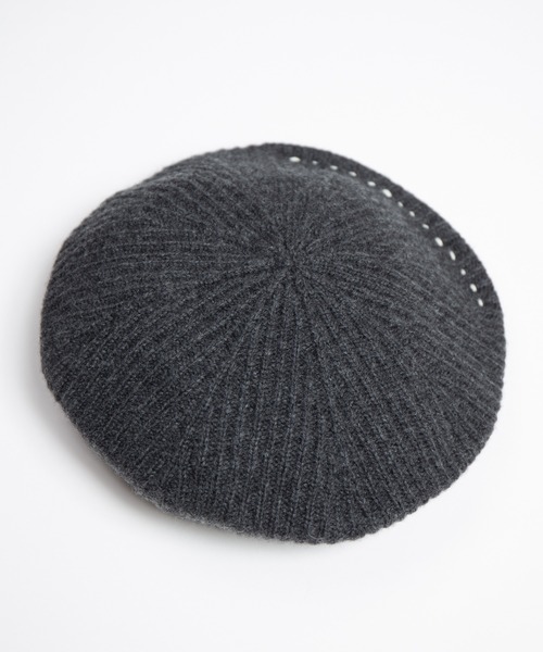 RACAL（ラカル）の「Cashmere Blend H.G Knit Beret / カシミヤ混ウール　ホールガーメントニットベレー（ニットキャップ/ビーニー・メンズ・オフホワイト/グレー/ブラック・FREE）」の9枚目の写真