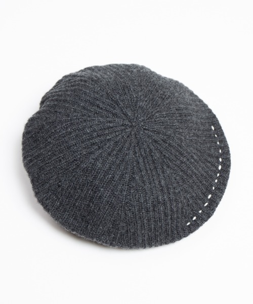 RACAL（ラカル）の「Cashmere Blend H.G Knit Beret / カシミヤ混ウール　ホールガーメントニットベレー（ニットキャップ/ビーニー・メンズ・オフホワイト/グレー/ブラック・FREE）」の13枚目の写真