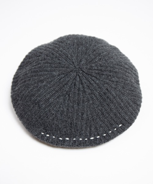 RACAL（ラカル）の「Cashmere Blend H.G Knit Beret / カシミヤ混ウール　ホールガーメントニットベレー（ニットキャップ/ビーニー・メンズ・オフホワイト/グレー/ブラック・FREE）」の14枚目の写真