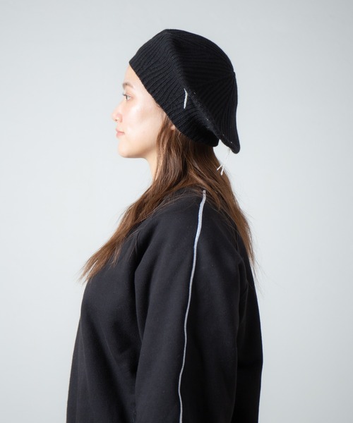 RACAL（ラカル）の「Cashmere Blend H.G Knit Beret / カシミヤ混ウール　ホールガーメントニットベレー（ニットキャップ/ビーニー・メンズ・オフホワイト/グレー/ブラック・FREE）」の17枚目の写真