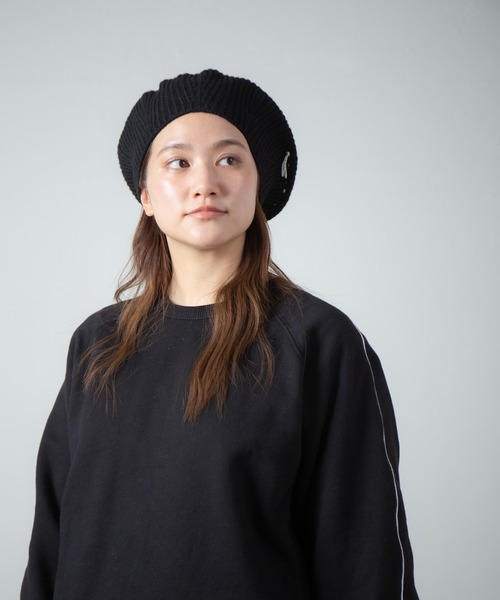 RACAL（ラカル）の「Cashmere Blend H.G Knit Beret / カシミヤ混ウール　ホールガーメントニットベレー（ニットキャップ/ビーニー・メンズ・オフホワイト/グレー/ブラック・FREE）」の21枚目の写真