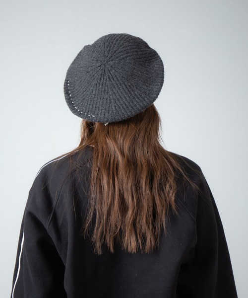 RACAL（ラカル）の「Cashmere Blend H.G Knit Beret / カシミヤ混ウール　ホールガーメントニットベレー（ニットキャップ/ビーニー・メンズ・オフホワイト/グレー/ブラック・FREE）」の22枚目の写真