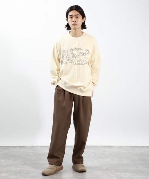 BAYFLOW(ベイフロー)の「落書きスウェット(スウェット・メンズ・オフホワイト/チャコールグレー・MEDIUM/LARGE)」の3枚目の写真