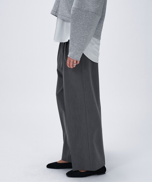 cloenc(クロエンス)の「【セットアップ/マシンウォッシュ】イージータックワイドパンツ(その他パンツ・レディース・ナチュラル/ダークグレー・02/03/01)」の18枚目の写真