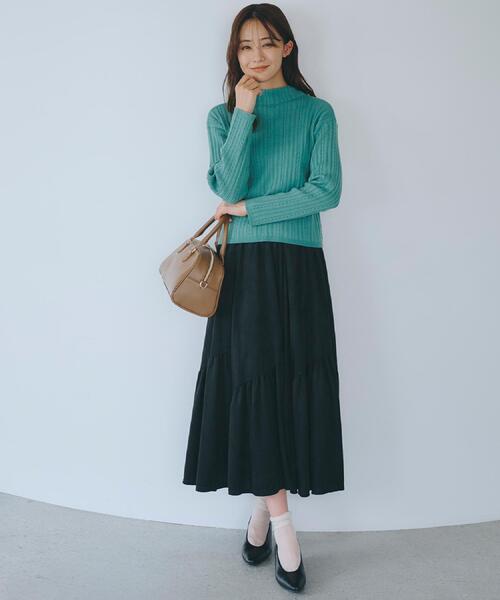 grove(グローブ)の「【毛玉軽減/洗える】クロップドミニケーブルニット(ニット/セーター・レディース・ライトグレー系9/グリーン/パープル/ネイビー/オフホワイト/チャコールグレー・02/03/01/04/05)」の18枚目の写真