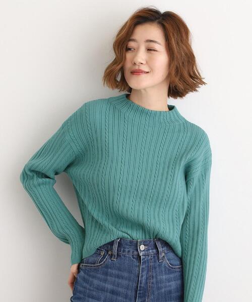 grove(グローブ)の「【毛玉軽減/洗える】クロップドミニケーブルニット(ニット/セーター・レディース・ライトグレー系9/グリーン/パープル/ネイビー/オフホワイト/チャコールグレー・02/03/01/04/05)」の21枚目の写真