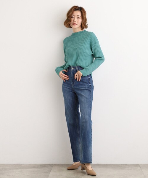 grove(グローブ)の「【毛玉軽減/洗える】クロップドミニケーブルニット(ニット/セーター・レディース・ライトグレー系9/グリーン/パープル/ネイビー/オフホワイト/チャコールグレー・02/03/01/04/05)」の22枚目の写真