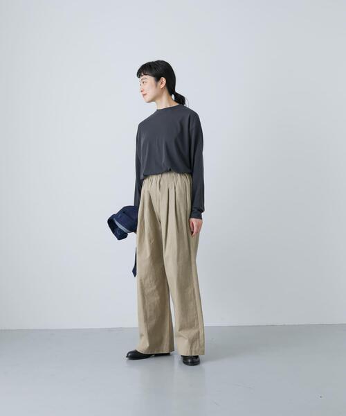 かぐれ(カグレ)の「ハイツイストコットン長袖Tシャツ(Tシャツ/カットソー・レディース・チャコールグレー/オフホワイト/ブラック・FREE)」の21枚目の写真