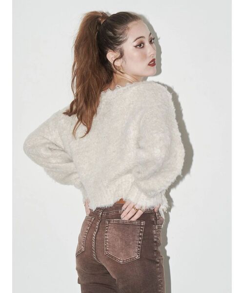 EVRIS（エヴリス）の「2WAYリボンシャギーニットカーディガン（ニット/セーター・レディース・ピンク/アイボリー/グレー/ブルー・FREE）」の17枚目の写真